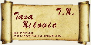 Tasa Milović vizit kartica